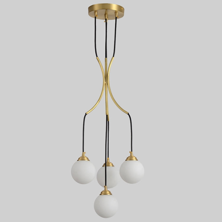 4 Heads Modern Minimalist Atmosphere Rotating Duplex Building Stairwell Long Chandelier(White Light)