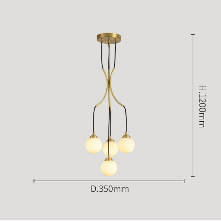 4 Heads Modern Minimalist Atmosphere Rotating Duplex Building Stairwell Long Chandelier(White Light)