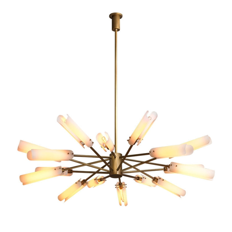 12 Heads Copper Chandelier Modern Minimalist Living Room Bedroom Dining Room Chandelier(Warm Light)