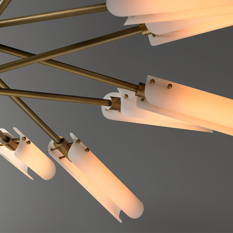12 Heads Copper Chandelier Modern Minimalist Living Room Bedroom Dining Room Chandelier(Warm Light)