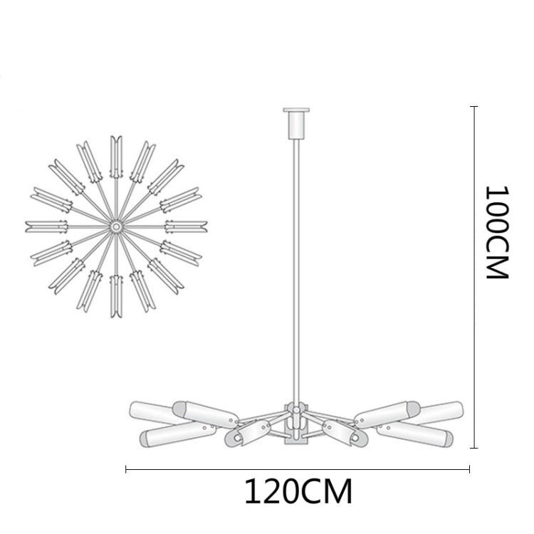 12 Heads Copper Chandelier Modern Minimalist Living Room Bedroom Dining Room Chandelier(Warm Light)
