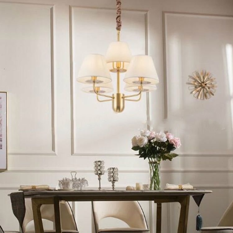 5 Heads  Personality Fashion Warm Copper Living Room Dining Room Chandelier without Light Source