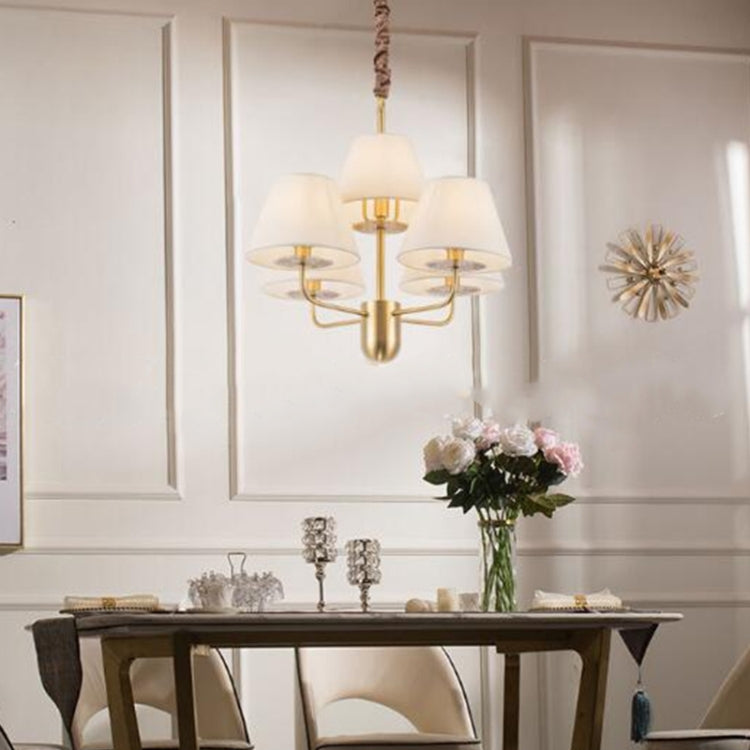 5 Heads  Personality Fashion Warm Copper Living Room Dining Room Chandelier with 12W White Light LED