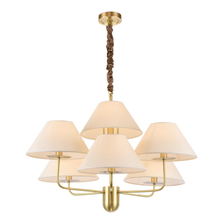 7 Heads  Personality Fashion Warm Copper Living Room Dining Room Chandelier with 12W White Light LED