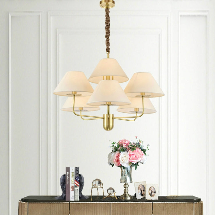 7 Heads  Personality Fashion Warm Copper Living Room Dining Room Chandelier with 12W Warm White LED