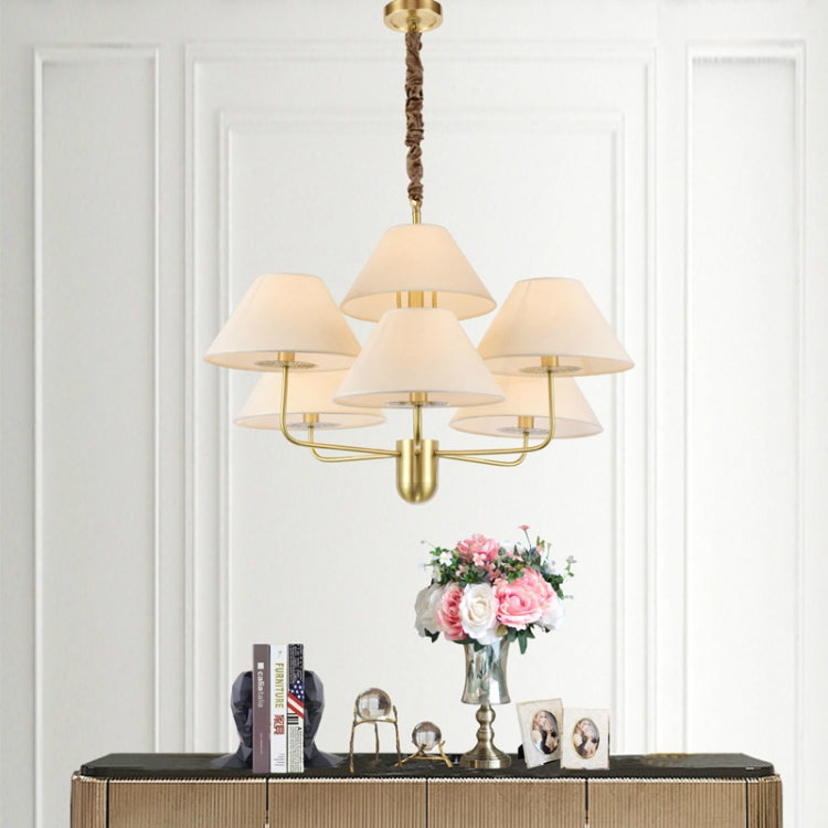7 Heads  Personality Fashion Warm Copper Living Room Dining Room Chandelier with 12W Warm White LED