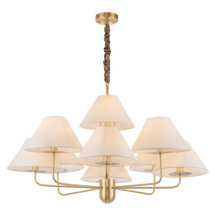 9 Heads  Personality Fashion Warm Copper Living Room Dining Room Chandelier with 12W White Light LED