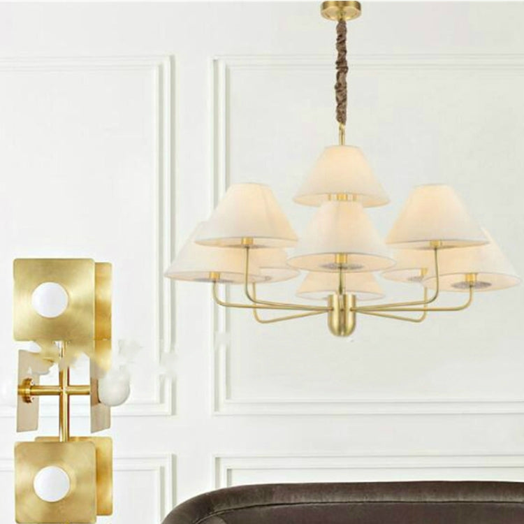 9 Heads  Personality Fashion Warm Copper Living Room Dining Room Chandelier with 12W Warm White LED