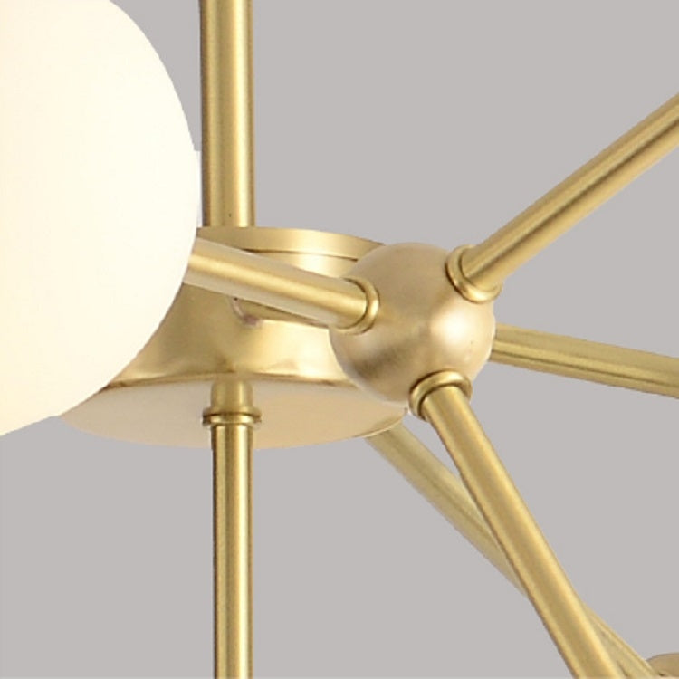 15 Heads  Simple Modern Living Room Dining Room Atmosphere Copper Chandelier, Power source: Warm Light Single 5W