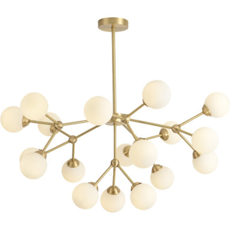 18 Heads  Simple Modern Living Room Dining Room Atmosphere Copper Chandelier, Power source: White Light Single 5W