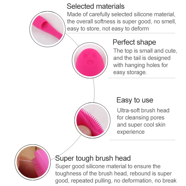 10 PCS Blackhead Brush Face Cleansing Extractor Remover Tool Silicone Finger Massage Brush Face Exfoliating Cleansing Tool