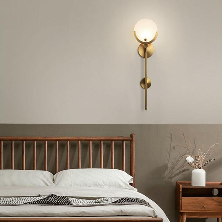 Modern Creative Personality Bedside Light Full Copper LED Wall Lamp, Power source: LED Warm Light 5W( Full Copper Long Section)