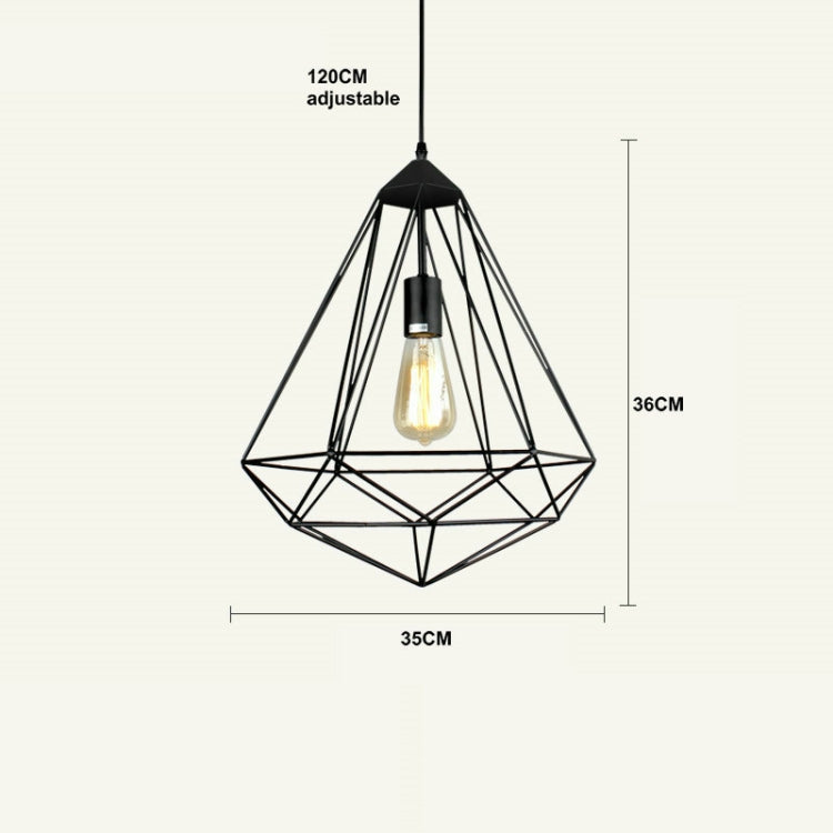 Retro Iron Front Bar Shop Clothing Restaurant Single Head Chandelier with 40W Edison Tungsten Light Bulb
