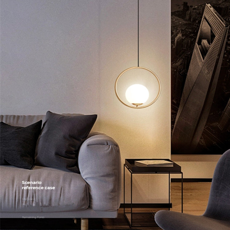 Restaurant Chandelier Single Head Creative Personality Simple Modern Copper Lamp with 5W Neutral Light, Shape Style:Round A1