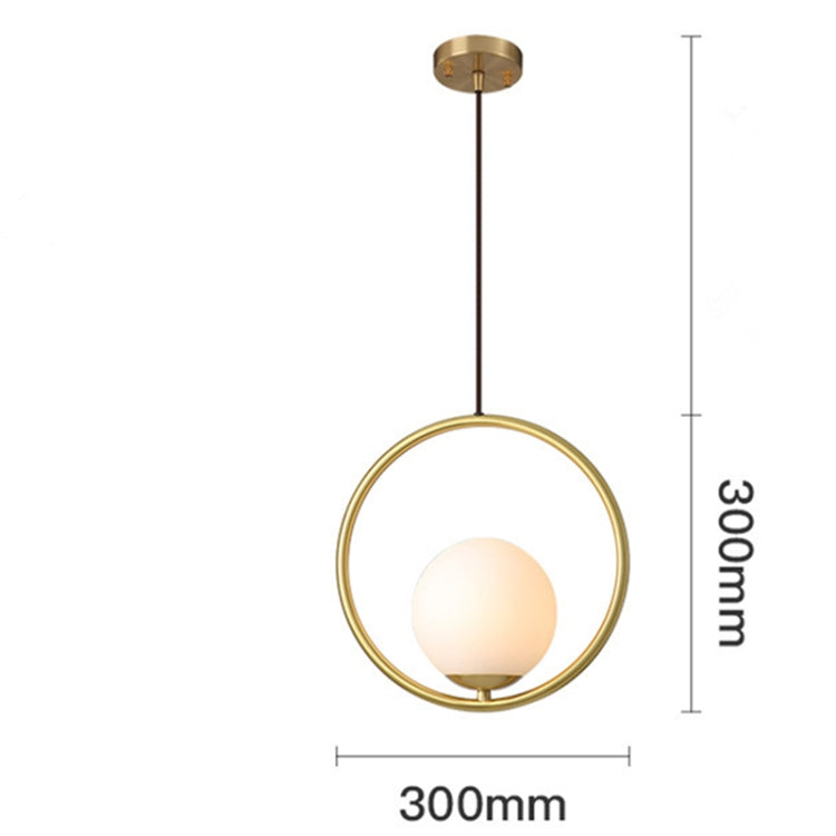 Restaurant Chandelier Single Head Creative Personality Simple Modern Copper Lamp with 5W Neutral Light, Shape Style:Round A2