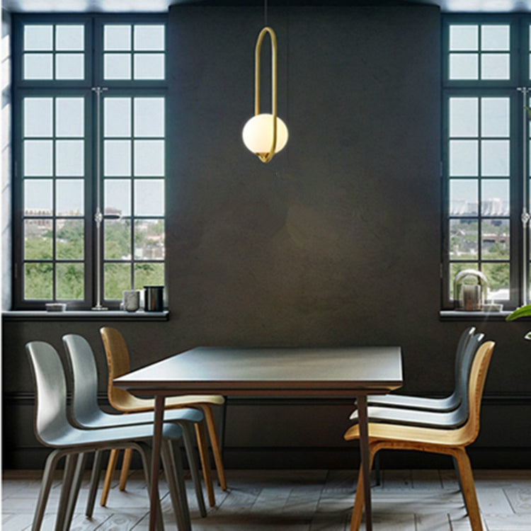Restaurant Chandelier Single Head Creative Personality Simple Modern Copper Lamp with 5W Three-Color Light, Shape Style:Oval B1