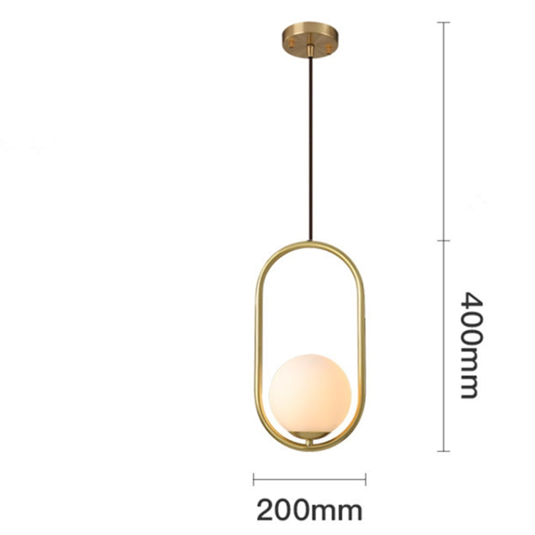 Restaurant Chandelier Single Head Creative Personality Simple Modern Copper Lamp with 5W Three-Color Light, Shape Style:Oval B1