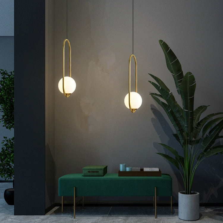 Restaurant Chandelier Single Head Creative Personality Simple Modern Copper Lamp without Light Source, Shape Style:Oval B2