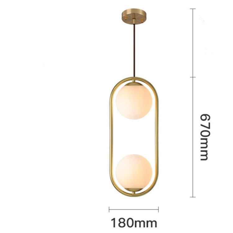 Restaurant Chandelier Single Head Creative Personality Simple Modern Copper Lamp with 5W Warm Light, Shape Style:Oval C1