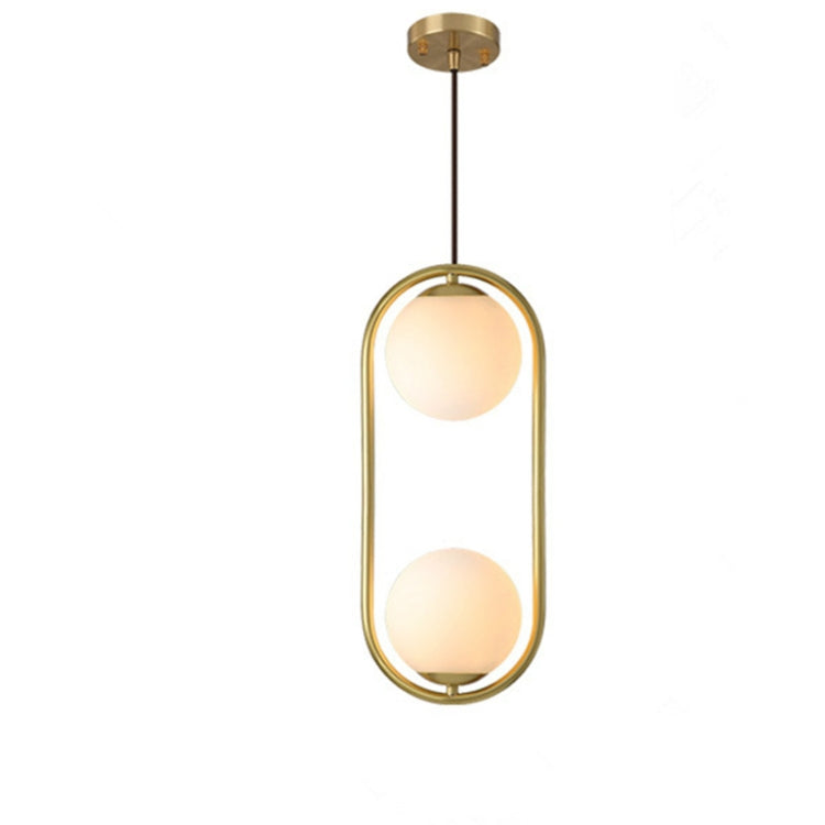 Restaurant Chandelier Single Head Creative Personality Simple Modern Copper Lamp with 5W White Light, Shape Style:Oval C1