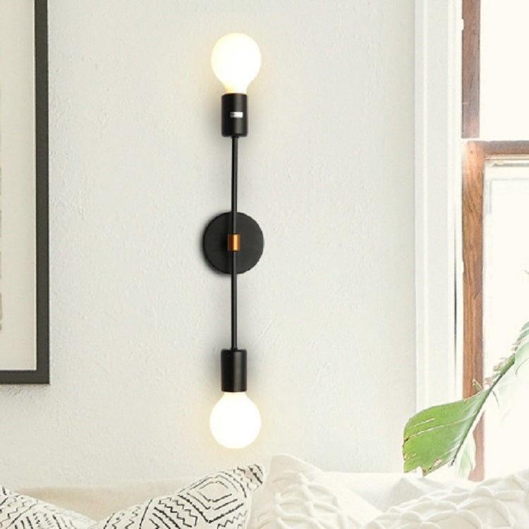 Simple Double Aisle Bedroom Wall Lamp without Light Source( Black)