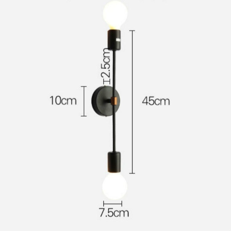 Simple Double Aisle Bedroom Wall Lamp with 5W White Light LED( Black)