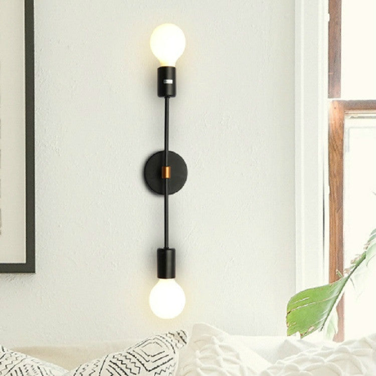 Simple Double Aisle Bedroom Wall Lamp with 5W Warm Light LED( Black)