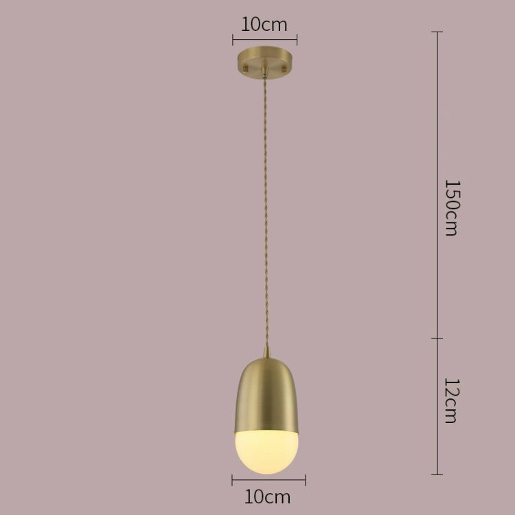 Single Head  Modern Simple Restaurant Bar Studio Office Decorative Copper Lighting Chandelier without Light Source