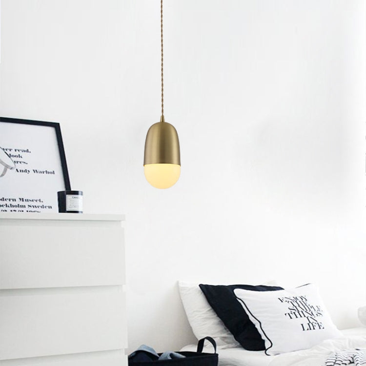Single Head  Modern Simple Restaurant Bar Studio Office Decorative Copper Lighting Chandelier without Light Source