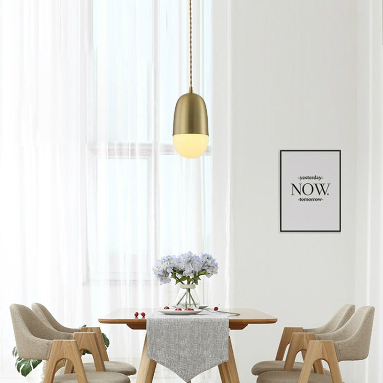 Single Head  Modern Simple Restaurant Bar Studio Office Decorative Copper Lighting Chandelier with 5W Three Color Light LED