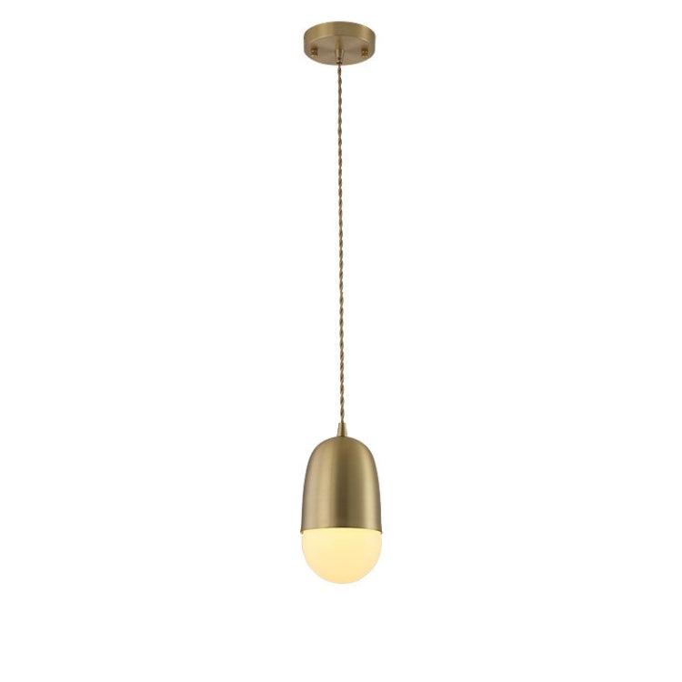 Single Head  Modern Simple Restaurant Bar Studio Office Decorative Copper Lighting Chandelier with 5W Three Color Light LED