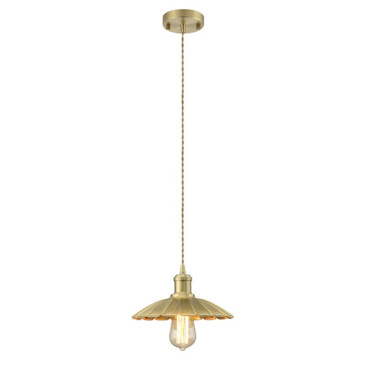 Single Head  LED Brass Chandelier Living Room Studio Simple Window Bed Industrial Retro Copper Chandelier with 5W Warm Light LED