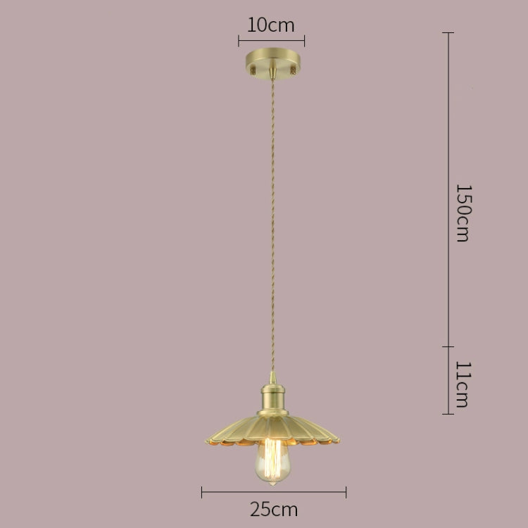 Single Head  LED Brass Chandelier Living Room Studio Simple Window Bed Industrial Retro Copper Chandelier with 5W White Light LED