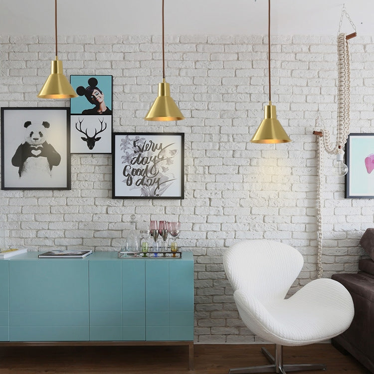 Diameter 30cm Copper Simple Retro Creative Chandelier with 5W Three-Color Light LED