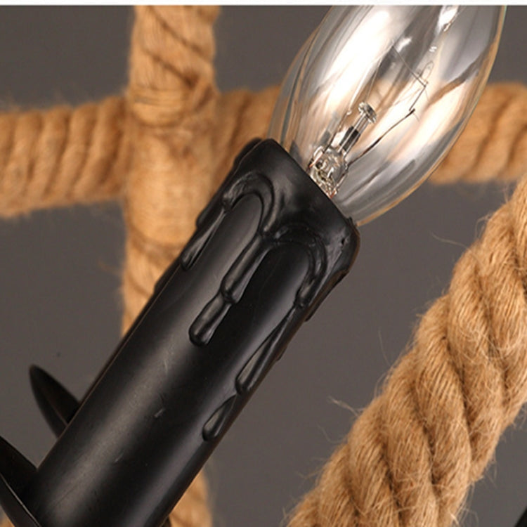 35cm 3 Heads Art Bar Restaurant Light Cafe Bar Spherical Retro Hemp Industrial Wind Chandelier with 5W Warm White Light LED