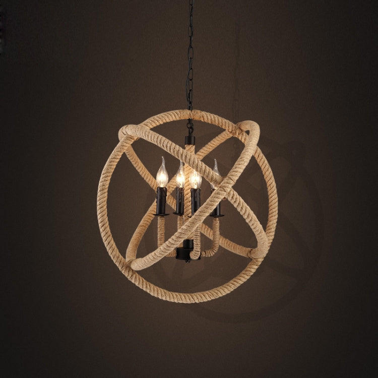 45cm3 Heads Art Bar Restaurant Light Cafe Bar Spherical Retro Hemp Industrial Wind Chandelier without Light Source