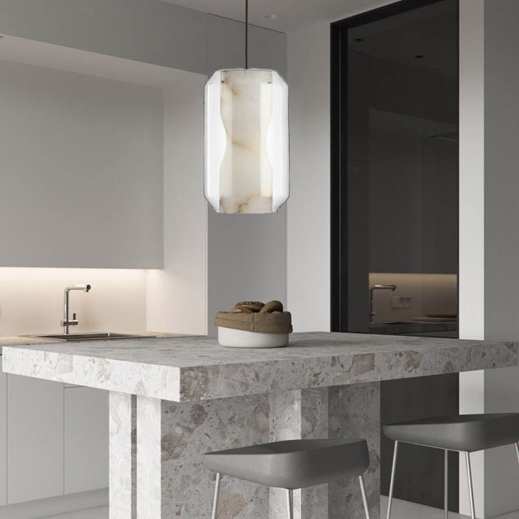 Large Simple Imitation Marble Model Room Restaurant Bar Bedside Chandelier without Light Source