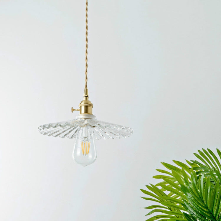 Brass Glass Single Head Small Chandelier with 4W Edison Warm White Light