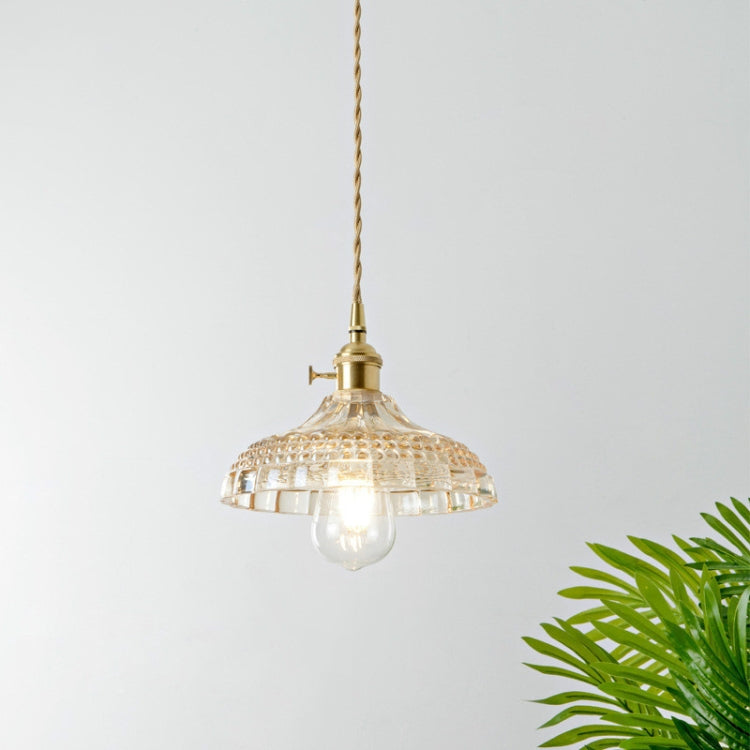 Brass Glass Single Head Small Chandelier with 4W Edison Warm White Light
