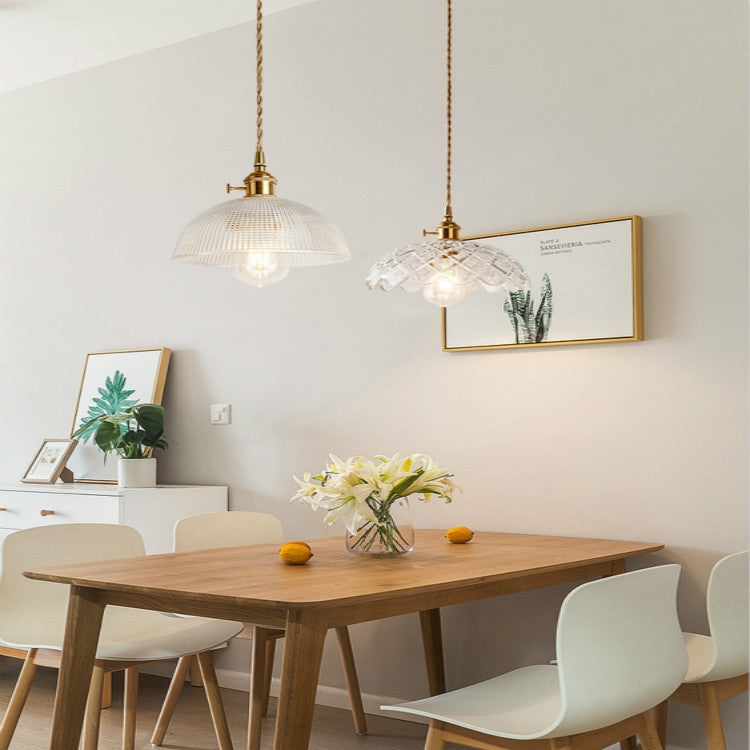 Brass Glass Single Head Small Chandelier with 4W Edison Warm White Light