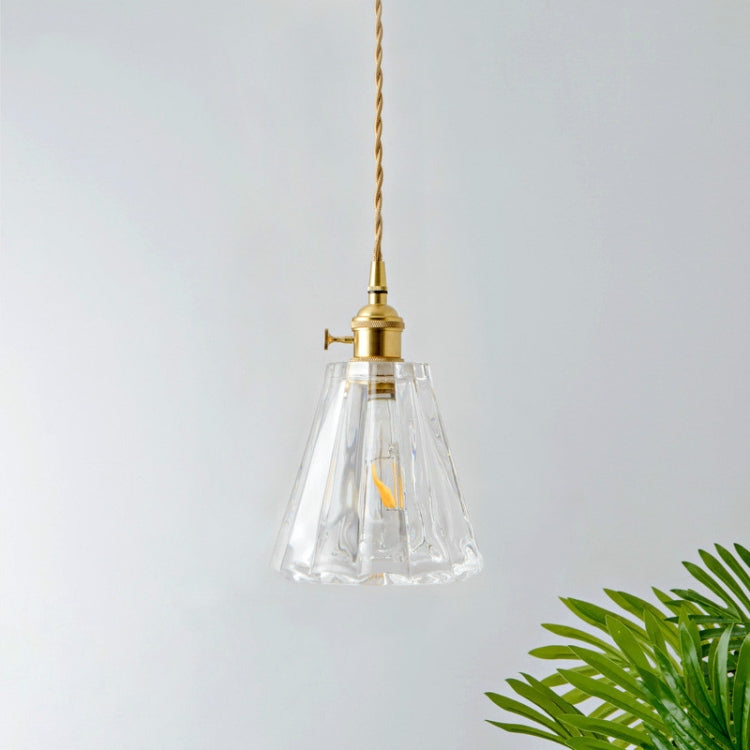 Brass Glass Single Head Small Chandelier with 4W Edison Warm White Light