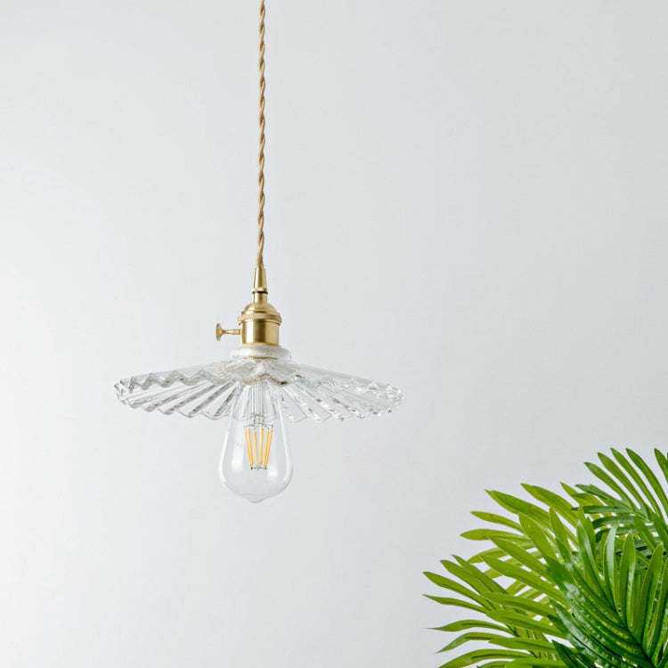 Brass Glass Single Head Small Chandelier with 4W Edison White Light
