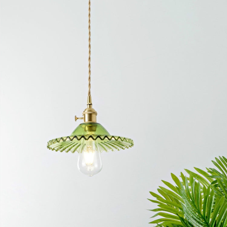 Brass Glass Single Head Small Chandelier with 4W Edison White Light