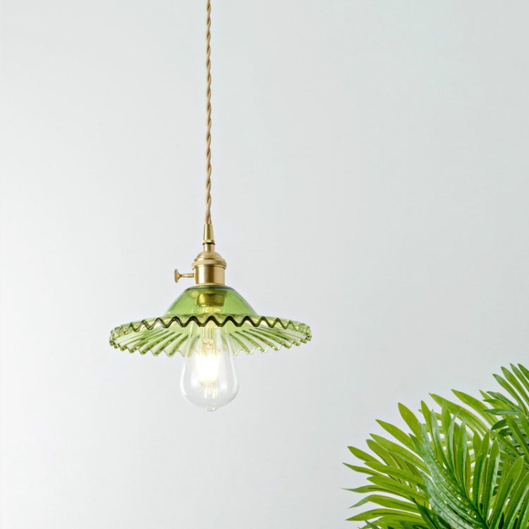 Brass Glass Single Head Small Chandelier with 4W Edison White Light