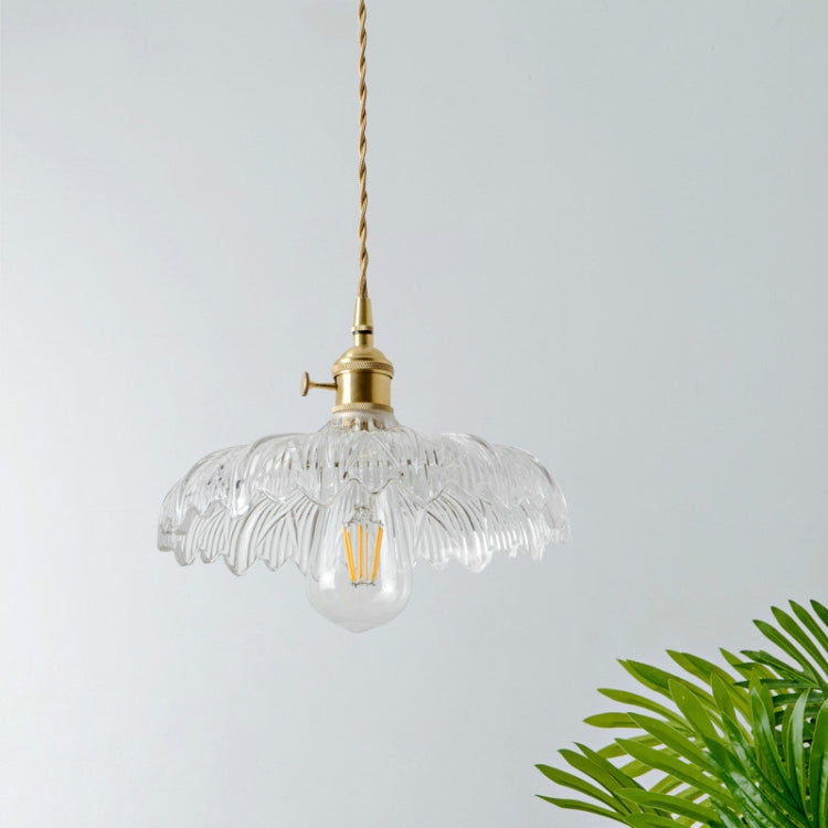 Brass Glass Single Head Small Chandelier with 4W Edison White Light