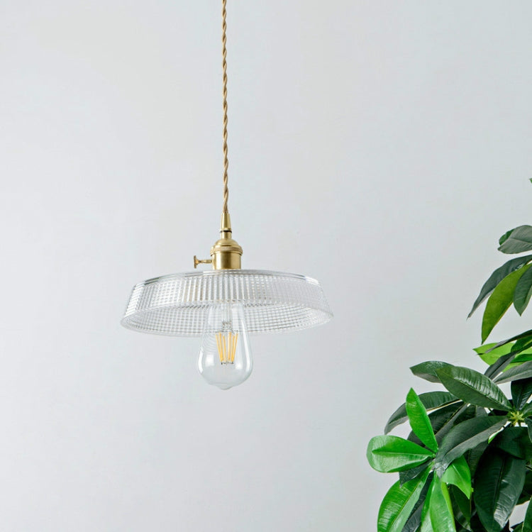 Brass Glass Single Head Small Chandelier with 4W Edison White Light