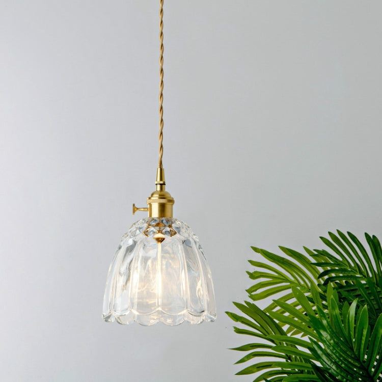 Brass Glass Single Head Small Chandelier with 4W Edison White Light