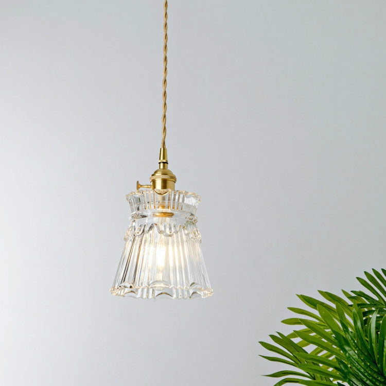 Brass Glass Single Head Small Chandelier with 4W Edison White Light