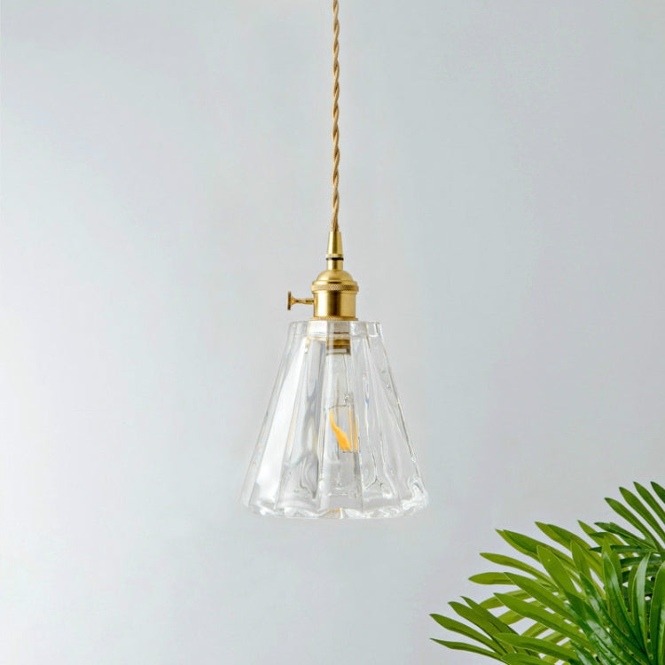 Brass Glass Single Head Small Chandelier with 4W Edison White Light