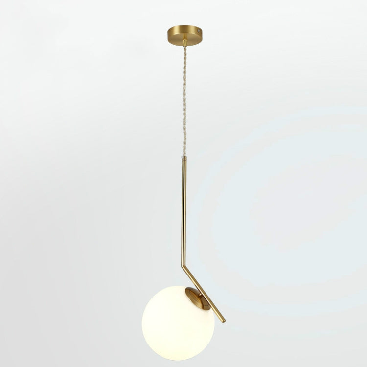 Small  Creative Single Head Glass Ball Bedroom Bedside Chandelier with 5W Three Color Light